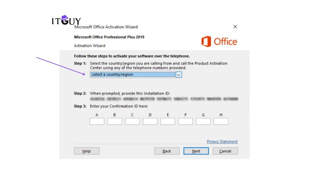 Where do I find the Installation ID in Office?