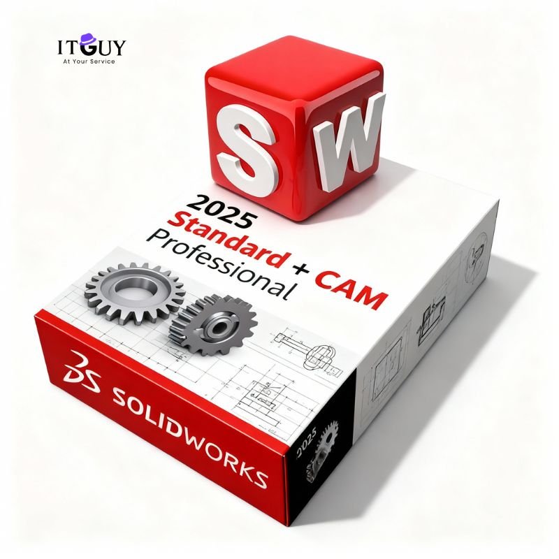 SolidWorks 2025 Standard plus CAM Professional product box