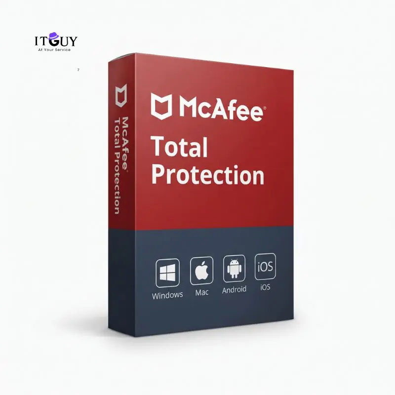 McAfee Total Protection software license key box art