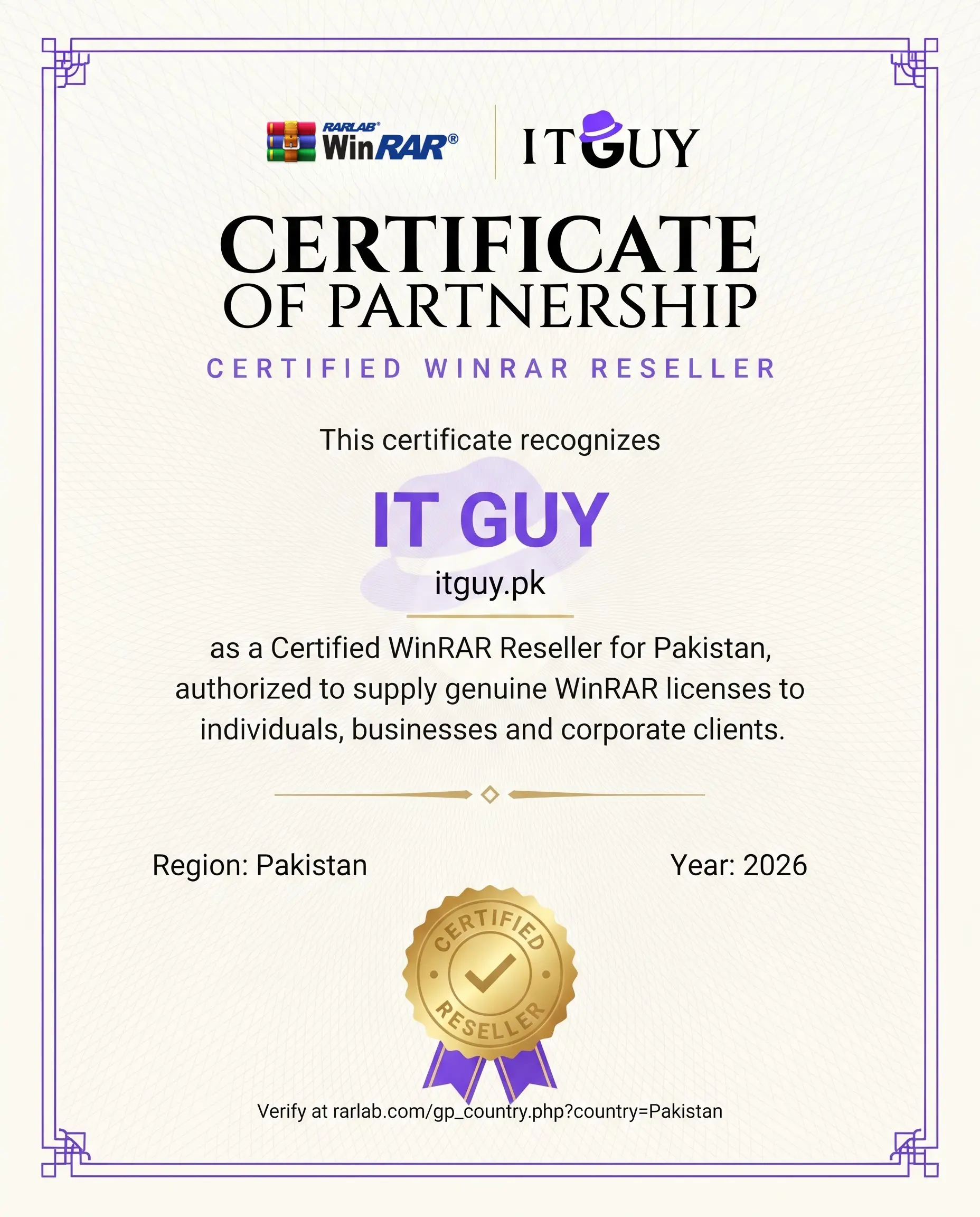 Official Tonec Inc. IDM Reseller Certificate for ITGuy.pk